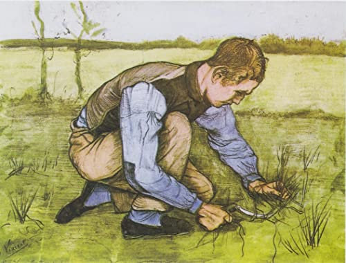 Canvas Artwork Pictures Print On Canvas Classic painting Boy Cutting Grass with a Sickle by Vincent Van Gogh for Hallway Decor 60x90cm