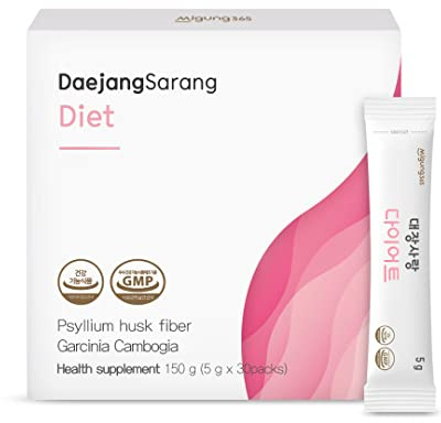 migung365 Daejang Sarang (Garcinia Cambogia, 30 Sticks) - Psyllium Husk Fiber Supplement, Digestive Health & Constipation Relief. Plant-Based Ingredients, Extra Strength 5,500mg & HCA 780mg.