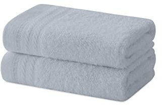 Degrees Home – Set mit 2 Bidet-Handtüchern, Badetüchern, kleinen Handtüchern, 100 % Baumwolle, 480 g/m², Maße 30 x 50 cm - GRAU