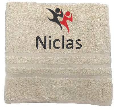 Pet-Jos Personalisiertes Handtuch mit Namen Schön gestickter Sport Name Handbadetuch 100% Baumwollhandtuch Sportliche Motive Personalized Custom Towel with Name (100 x 50 cm, Tanz)