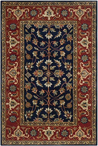 SAFAVIEH Royalty Collection Accent Rug - 3' x 5', Navy & Rust, Handmade Traditional Oriental Wool, Ideal for High Traffic Areas in Entryway, Living Room, Bedroom (ROY257A)