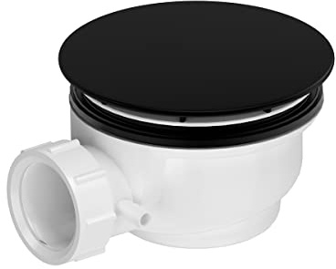 Bonde de Receveur Diamètre 90 mm - Capot Noir - Evacuation Horizontale