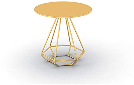 Nachttische, Bartisch aus Metall, einlagiger dekorativer Blumenständer, Blumengeschäft, Bekleidungsgeschäft, Wohnzimmer, Rezeption, Couchtisch, runder Beistelltisch, Korbtisch (Farbe: Gold,