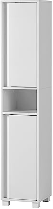 Schildmeyer Mobile alto Dex, in legno bianco opaco, 32,6 x 33 x 164,7 cm