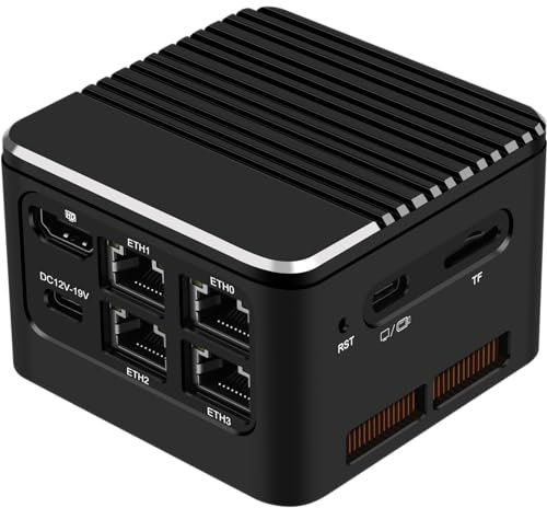 Mrroute MR-M1 Mini PC,Alder Lake N100,16GB RAM NO SSD Barebone Portable Mini Desktop Computer 4K@60Hz Dual Display HDMI+Type-C/USB3.1/4 LAN，Linux/Ubuntu Router