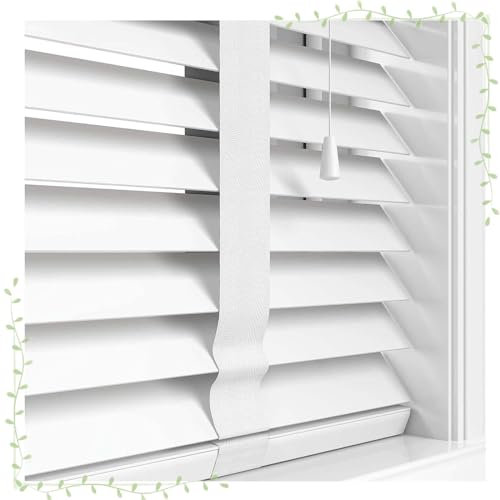 DZHTUF Natürliche Holzjalousien,60cm 65cm 75cm 90cm 105cm 120cm 130cm,Massivholz-Gardinen weiß,horizontale Fensterrollo,Sichtschutz Holz jalousien Fenster innen,W×H-80x120cm/32x47in