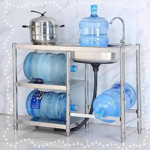 COKYIS Lavandino Commerciale Autoportante, Mobile Lavello Cucina per Interni E Esterni, Lavello da Pranzo in Acciaio Inossidabile 304, Lavabo di Utilità Vasca Singola per Lavanderia (Size : 45x90cm/1