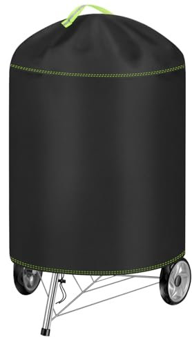 Kugelgrill Abdeckung, VDISRR Wetterfest Kugelgrill Abdeckhaube, 420D Oxford Holzkohlegrill Abdeckplane, Ø63x88cm, Wasserdicht, Reißfest, UV, Schutz Grill vor Verblassen, Rost und Schimmel