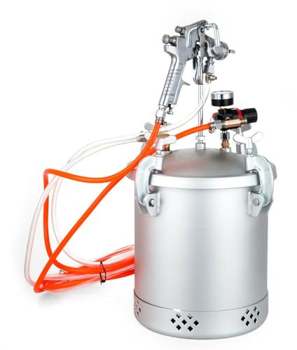 Pistolet à peinture 10 l - Réservoir sous pression - 3,0 mm - Pistolet à peinture anti-corrosion avec 2 tuyaux pour peinture à l'eau, les taches, les surfaces fines