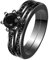 JewelryWe Ring Damen Edelstahl Solitärring: 2in1 Damen-Ring Schwarz Stapelringe mit Rundem Zirkonia Frauen Verlobungsring Ehering Versprechensring Bandring Hochzeit Band mit Gravur Größe 52