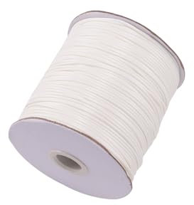 Mcoser Waxed Cotton Cord 1.5mm x 10m Beading String Rope Necklace String Waxed Cord Rope for Bracelet Necklace Jewellery Making (White)