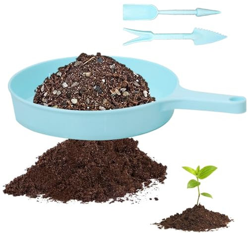 TAIZER 2 Pezzi Setaccio da Giardino Colino da Giardino Strumento con Setaccio per Terreno in Plastica per Giardino Sabbia Pavimento Sabbia Terra Colino a Rete per Giardinaggio Piante Green