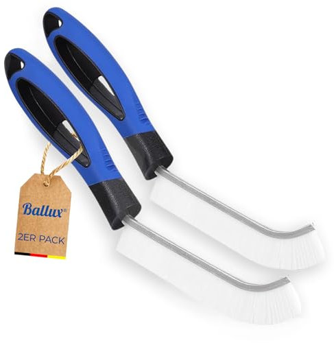 BALLUX Fugenbürste Bad 2er Set – Reinigungsbürste & Fliesenbürste mit harten Borsten für Bad, Küche, Fugen & schmale Spalten – Handbürste & Schrubber gegen Schmutz