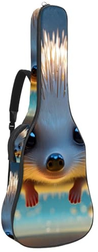 Gitarrentasche, wasserdichte Gigbag für 40/41/42 Zoll Akustikgitarre mit Zubehörfach, Schutzschicht, Lovely Hamster schwimmt unter Wasser, Mehrfarbig Nr. 08, 42.9x16.9x4.7 in, Gitarrentasche