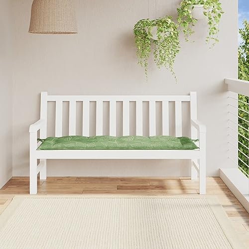 JUDYY Gartenbank-Auflage Blattmuster 150x50x7 cm Oxford-Gewebe, Terrassenmöbel, Wetterfeste Bank, Outdoor Bank, Parkbank, Garten Banken, Deko Bank, Gartenmöbel - 361618