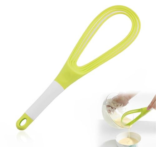 2 in 1 Twist Whisk, frusta piatta e a palloncino, Adatto per pentole antiaderenti, PP per uso alimentare, Verde