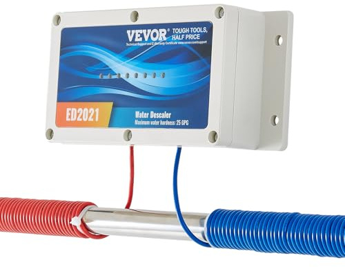 VEVOR Elektroniskt vattenavkalkningssystem, saltfritt avkalkningsmedel, hård vattenmjukgörare för att minska kalkavlagringen för hydrauliska slangar för hushåll, vattenmjukningsmaskin