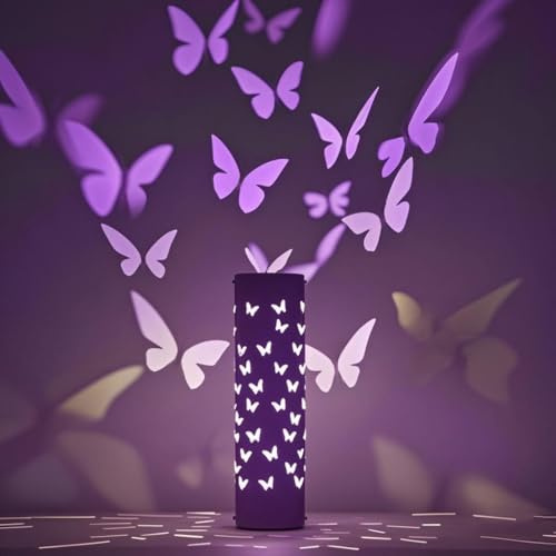 Drehbar Nachtlicht Kinder Sternenhimmel Projektor RGB Touch Lampe Schmetterlinge Schlummerleuchten USB Nachtlampe Schlafzimmer Kinderzimmer Disco Erwachsene Party Zimmer Deko Weihnachtsdeko Geschenk