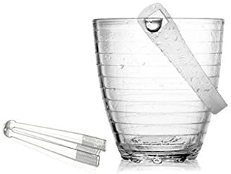 Eiseimer Eiskübel Tragbarer Glas Eiskübel Bar Champagner Eimer Kaltgetränke Eiskübel 750ml + Clip Ice Bucket