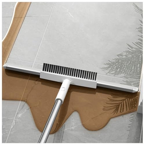 RYJYQYX Magic Broom Sweeper, con Cepillo Y 2 Raspadores, Mango Ajustable De 125 Cm Escoba De Goma para Suelos, Aragan para Suelos para Suelos Lisos,Alfombras,Ventanas