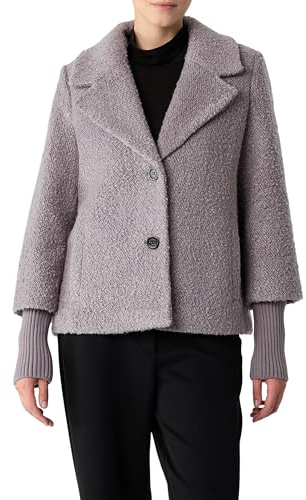 Comma Boucléjacke mit Rippbündchen und Reverskragen