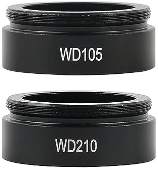 YQVEOT Videomikroskop-Objektiv, WD105/1X WD210/0,5X C-Mount Objektiv Industrie Video Mikroskop Kamera Hilfs Objektiv Objektiv für Mikroskope(2pcs)