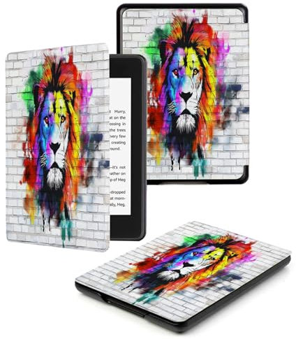 Étui pour Kindle Paperwhite 11e Génération 2021 & Signature Edition Léger,avec Fonction Auto Sleep/Wake,Non Compatible avec d'autres Liseuses Électroniques,Couleur Mur du Lion