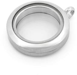 Vintageparts Glasmedaillon 25 mm - befüllbar mit Schraubverschluss - Edelstahl in Platinfarben für DIY-Schmuck & Erinnerungen
