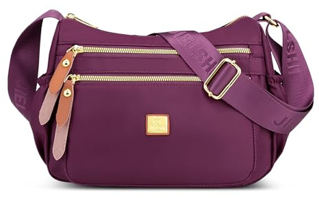 FORRICA Borsa a Tracolla Donna Casual – 11 Tasche, Grande Capacità, Tracolla Larga Regolabile, Nylon Leggero Impermeabile Borsa a Spalla Perfetta per Viaggio e Lavoro