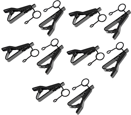 TOYANDONA 10pièces Lot De Clips Microphone Cravate Fer Accessoires Mic Collar Clip Durables Pour Performances Sur Scène Ktv Et Enregistrements
