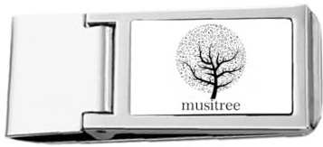 Music Trees Portefeuille fin en acier inoxydable avec pince à billets Motif arbres