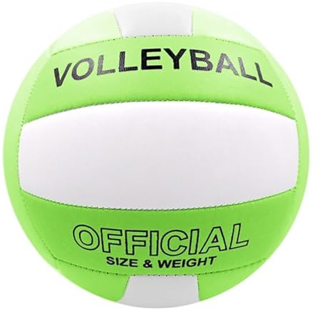 Super Soft Beach Volleyball, Volleyball Official Size 5, Premium Sports Ball, Durable Equipment, Outdoor and Indoor for Pool, Beach, Gym, Sports Halls, ﻿Volleyball Training (Green-White)