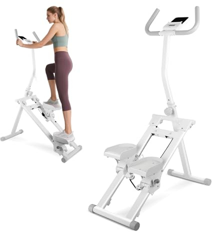 Snovire Stair Stepper for Home Gym, Adjustable Stair Climber with 3 Level Resistance & 4 Level Height, LCD Display & Phone Holder, Compact Foldable Stair Master for a Full-Body Cardio Workout