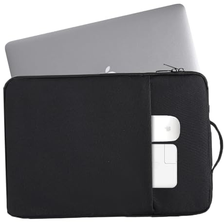 PacuM Custodia Tablet 12 Pollici Tasca Frontale Con Cerniera Borsa Porta Tablet Impermeabile Antiurto Porta iPad Nero per iPad A16 2025/2024/10 Gen 10,9 Galaxy Tab A9+/S9 FE