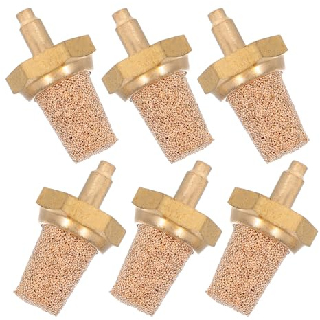 WHAMVOX 6 Teiliges Set Nebelmaschinenfilter Luftfilter Generator Bühnen Nebelmaschinen Kupferdüse Universeller Messing Luftauslass Kupferfilter Für