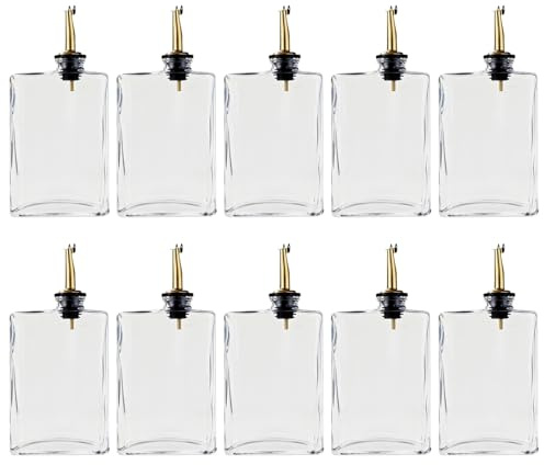Vestamore Gold Oil Dispenser Bottle Set With Spouts, Kitchen Glass Cruet, Leakproof