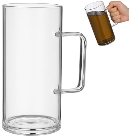 TOYANDONA Taza de Vidrio Borosilicato 700 Ml con Asa Transparente Resistente al Calor para Café Té y Jugos Adecuado para Oficina y Uso Doméstico