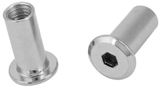 CHICIRIS M6 M8 Flat Nuts Hex Nut, Iron Plated Round Head Sleeve, for Furniture Sofa Counter, with Premium Durable Construction (M8*22(50pcs))