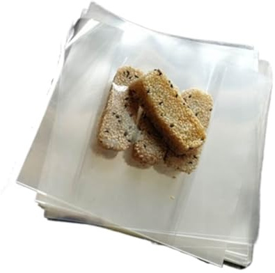 Cellofanpapper 800 st transparent plastfilm cellofan för bakning av kakor blad förpackning risboll (18 x 18 cm)