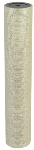 Mhdvray Kratzbaum für Katzen zur Wandmontage, Kratzstamm aus Natursisal 45 cm hoch, Kratzsäule für die Krallenpflege und Möbelschutz, Katzenkratzbaum Beige mit 8 mm Gewinde und 8 cm Durchmesser