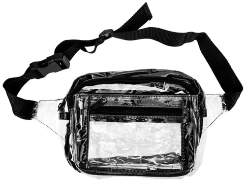 TOPBATHY Paquet Banane en PVC Transparent Imperméable à Ceinture Réglable | Léger, Design Simple, pour Pique-niques et Camping, Style Sportif, Fermeture à Boucle Ajustable