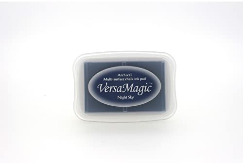 Tsukineko VG-000-056 VersaMagic Stempelkissen-Schwarz, Night Sky-Groß-Wasserbasis-Lufttrocknend, Dekkend-Embossing-für Dünnes Papier, Black, 9,9 x 6,8 x 1,9 cm