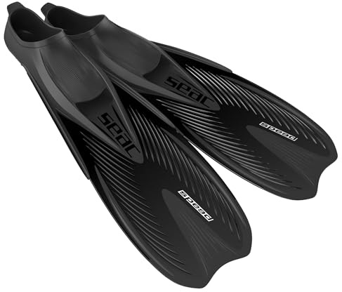 SEAC Speed, Aletas de Snorkel para Mujeres, Hombres y niños con calzante Cerrado, Negro, 44/45