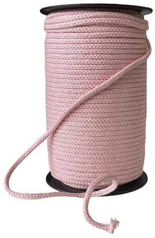 Flli Verdezza Corda Tricotin 25 Metri x 5 mm, Ideale per Scritte, Fabbricazione Borse e Lavorazioni Decorative, Rosa, Cotone