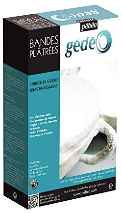 Pébéo - Gédéo 4 Strisce di Gesso 8 * 300 cm - Bende gessate per Stampo 4 pz - Gesso in Strisce per stampi, Maschere e Impronte - 4 Strisce 8 * 300 cm