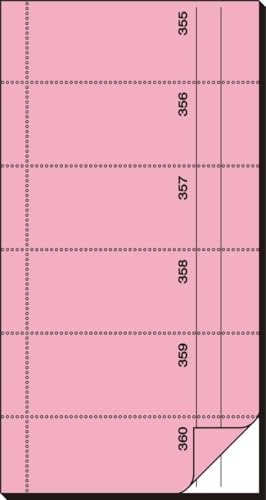 Sigel 5 x Bonbuch 360 Abrisse 105x200mm 65g/qm rosa selbstdurchschreibend 2x60 Blatt