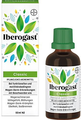 Iberogast Classic schnell und effektiv bei akuten Magen-Darm-Beschwerden wie Magenschmerzen, Völlegefühl, Blähungen, Krämpfen, Übelkeit und Sodbrennen - Tropfen - 50 ml