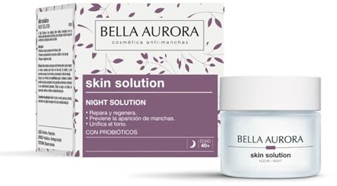 BELLA AURORA - Night Solution 50ml, Crema Antiedad de Noche, Bálsamo Reparador, Hidrata, Nutre, Reafirma y Mejora la Elasticidad de la Piel, Efecto Lifting