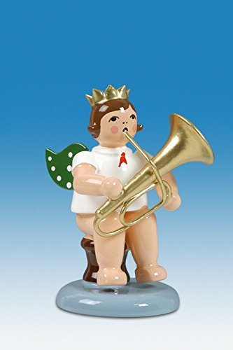 Rudolphs Schatzkiste Holzfigur Engel sitzend mit Tuba ohne Krone Höhe 6cm NEU Holzengel Instrument Seiffen Erzgebirge Figur Dekoration Holzfiguren Weihnachten Fensterschmuck Spielzeug Deko