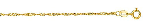 PRINS JEWELS 14 Karat / 585 Gold Feine Singapur Kette Gelbgold | Aus echtem 14 Karat 585 Gelbgold in Italien gefertigt Länge wählbar